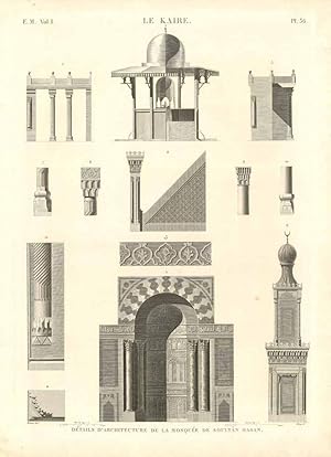 Bild des Verk�ufers f�r Le Kaire - D�tails d'architecture de la mosqu�e de Soult�n Hasan zum Verkauf von Sergio Trippini