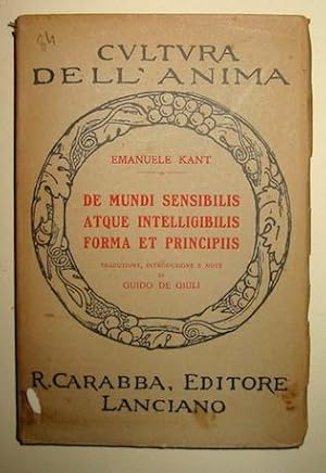 Bild des Verk�ufers f�r De mundi sensibilis atque intelligibilis forma et principiis zum Verkauf von Libreria Ex Libris ALAI-ILAB/LILA member