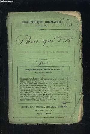 Seller image for PARIS QUI DORT- SCENES DE LA VIE NOCTURNE EN 5 ACTES for sale by Le-Livre