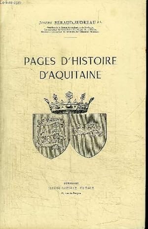 Seller image for PAGES D'HISTOIRE D'AQUITAINE for sale by Le-Livre