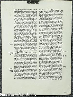 Incunable Leaf 1495 Moralia Divi Gregorii Omni Eru Ditione Sacraru Scriptus: St Gregorius Magnus