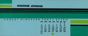 Calendar for 1947. Set of Art Deco blotters.
