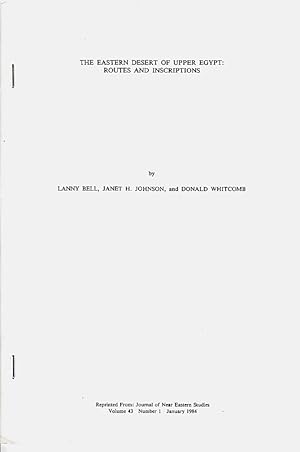 Bild des Verkufers fr The Eastern Desert of Upper Egypt: Routes and Inscriptions. (Journal of Near Eastern Studies). zum Verkauf von Librarium of The Hague