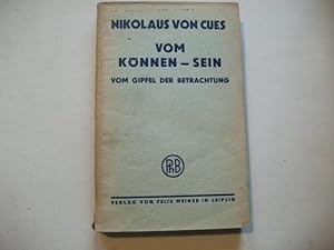 Imagen del vendedor de Vom knnen -sein. Vom Gipfel der Betrachtung. a la venta por Ottmar Mller