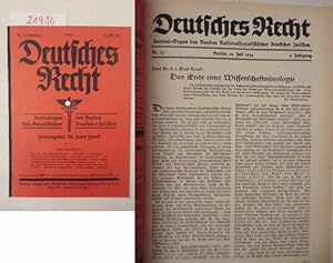 Seller image for Deutsches Recht: Zentralorgan des Bundes Nat.-Sozialistischer Deutscher Juristen. 4.Jahrgang 1934 * Heft 13 vom 10.Juli 1934 for sale by Galerie fr gegenstndliche Kunst