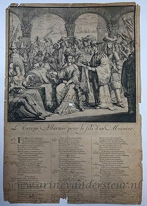 [Antique print, etching and letterpress] L'Europe allarmée pour le fils d'un meunier, published 1...