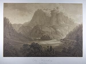 Bild des Verkufers fr Der Kaiserberg bei Griesenau. Aquatinta in Brauntnen von B(enedikt) Piringer nach (Ferdinand) Runk aus "Sammlung der vorzglichsten Mahlerischen Gegenden von Tyrol". Wien, Josef Eder 1801, 32 x 46,5 cm zum Verkauf von Antiquariat Johannes Mller