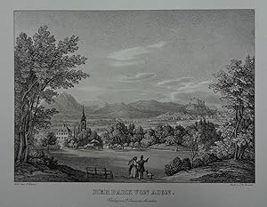 Der Park von Aign. Lithographie v. G. Kraus aus Schaden "Alpenröslein" München Sauer 1836, 13 x 1...