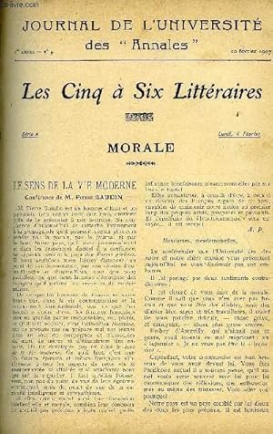 Seller image for JOURNAL DE L'UNIVERSITE DES ANNALES ANNEE SCOLAIRE 1907 N4 - Le Sens de la Vie .PierreBaudinLes Articulations.  - Les ' Muscles.   Les Sports. D' Sebileau 7\ameau. .LaTable et les "Fabulistes Jules Truffier Le Palais-Royal for sale by Le-Livre