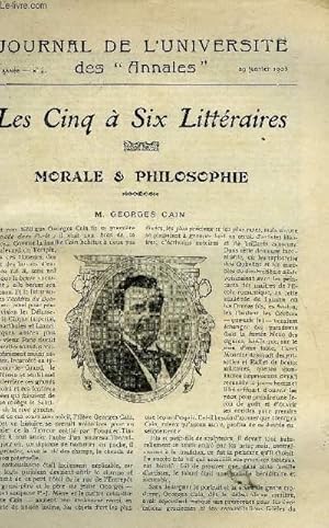 Seller image for JOURNAL DE L'UNIVERSITE DES ANNALES ANNEE SCOLAIRE 1907-1908 N4 - Morale & philosophie : Georges Cain, histoire : Georges D'esparbs, la campagne d'Italie, confrence de Georges d'Esparbs, littrature franaise : Jean Richepin, Thophile Gautier for sale by Le-Livre