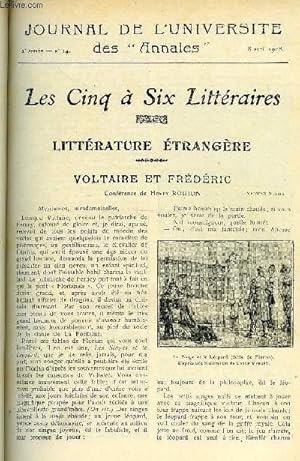 Seller image for JOURNAL DE L'UNIVERSITE DES ANNALES ANNEE SCOLAIRE 1907-1908 N14 - Sommaire : Voltaire et "Frdric. Josphine .Henry Rcujon Fu NCK-BrENT ANOJ -M. de Heredia. Jean Richepjn J{ondes Populaires Bourgault-Ducoudray!Fuite de Centaures.   Le Coureur. for sale by Le-Livre