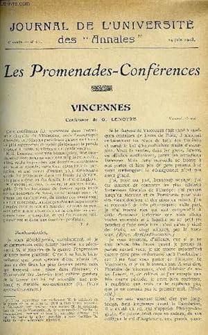 Seller image for JOURNAL DE L'UNIVERSITE DES ANNALES ANNEE SCOLAIRE 1907-1908 N20 - Sommaire : Vincennes, Conference de.Le Grand Cond .Diderot .Mirabeau  Yincennes. .G. Lenotre Duc d Aumale Ml,e de Vaudeujl A. MzjresLes Lettres d un Prisonnier. Saint Louis for sale by Le-Livre