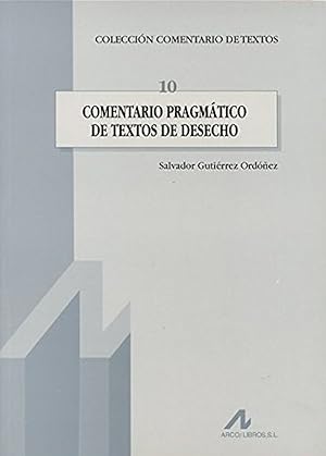 Immagine del venditore per Comentario pragmtico de textos de desecho venduto da Imosver