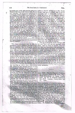 Seller image for Victor Hugo and Sir P. Hesketh Fleetwood, on Capital Punishments [original single article from The Foreign Quarterly Review, Volume 25, Number 50 (July, 1840), pp. 210-216] for sale by Cat's Cradle Books