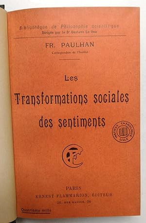 les TRANSFORMATIONS SOCIALES des SENTIMENTS