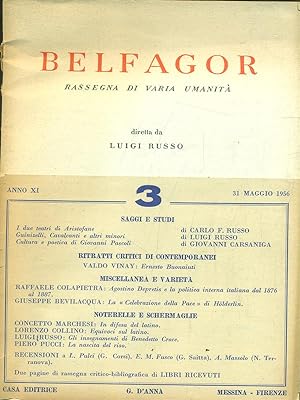 Belfagor Anno XI n. 3/31 Maggio 1956