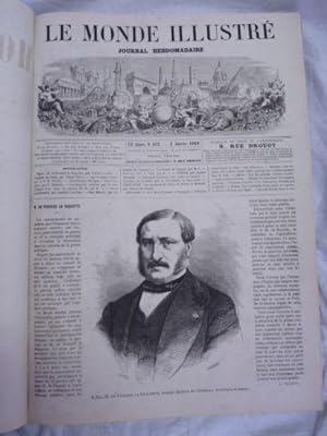 Le Monde illustré, journal hebdomadaire. Tome XXIV, premier semestre complet 1869. Du n°612 du 2 ...