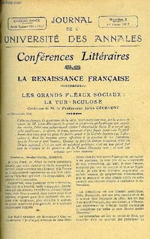 Image du vendeur pour JOURNAL DE L'UNIVERSITE DES ANNALES 11e ANNEE SCOLAIRE N3 - Sommaire : Les Grands Flaux Sociaux LA TUBERCULOSE, parie Professeur Jules COURMONTLes Fables de La Fontaine La Fontaine chez M1"* de la Sablire. Confrence par 14. JEAN RICHEPIN mis en vente par Le-Livre