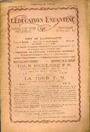 Seller image for L'EDUCATION ENFANTINE - N12 - 19E ANNEE - 10 MAI 1922 - NOUVELLE SERIE - L'OEUVRE GENERALE DE L'ENFANCE - LA MEILLEURE METHODE - LES REUNIONS MATERNELLES DE PAQUES - L'ARRIERE NEZ A L'ECOLE - LE TOUCHER ET LES SURFACES PLANES - LES FOYERS D'ENFANTS. for sale by Le-Livre