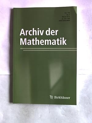 Bild des Verkufers fr Archiv der Mathematik. Volume 104, No. 3 / 2015. zum Verkauf von Antiquariat Bookfarm