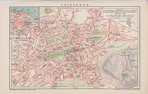 GROSSBRITANNIEN - EDINBURGH; Stadt Karte, mit Nebenkarte
