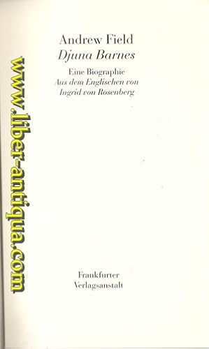 Bild des Verkufers fr Djuna Barnes - Eine Biographie Aus dem Englischen von Ingrid Rosenberg, zum Verkauf von Antiquariat Liber Antiqua