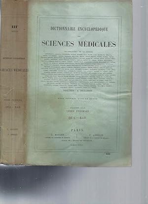 Dictionnaire Encyclopédique des Sciences Médicales (avec figures dans le texte) - 3ème série - To...