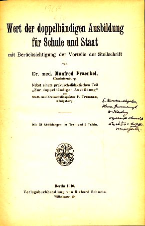 Die doppelhändige Ausbildung und ihr Wert für Schule und Staat. Mit Berücksichtigung der Vorteile...