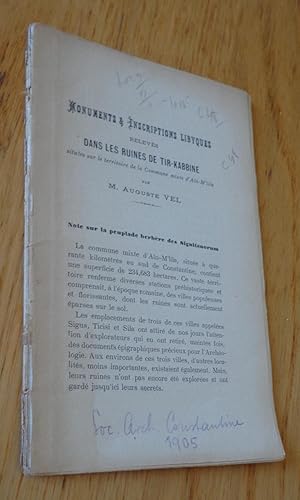 Monuments et inscriptions libyques relevés dans les ruines de Tir-Kabbine