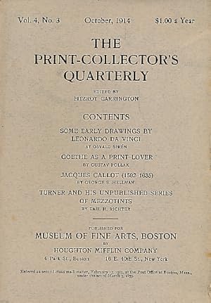 Seller image for The Print-Collector's Quarterly. Volume 6, No. 2. April 1916 for sale by Barter Books Ltd