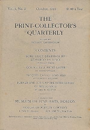 Seller image for The Print-Collector's Quarterly. Volume 6, No. 3. October 1916 for sale by Barter Books Ltd