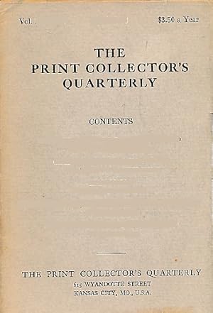 Seller image for The Print Collector's Quarterly. Volume 24, No. 3. October 1937 for sale by Barter Books Ltd