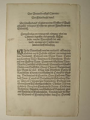 Bild des Verkufers fr Anfang, ursprung unnd herkommen des Thurnirs in Teutscher nation. (VD16 R 3541). Das ccclxxii Blat. zum Verkauf von Versandantiquariat Christine Laist