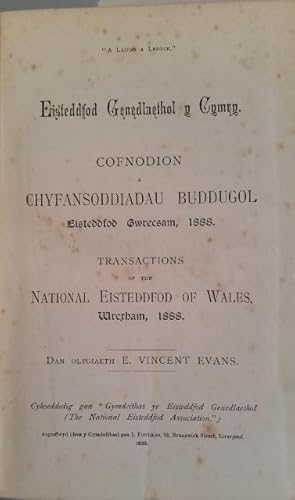 Transactions of the National Eisteddfod of Wales Wrexham 1888