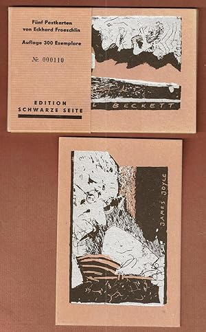 Imagen del vendedor de 5 Postkarten von Eckhard Froeschlin. (Portr�ts irischer Autoren) 5 farbige Original-Holzschnitte. a la venta por Antiquariat Andreas Schwarz