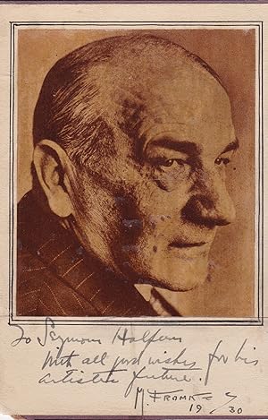 MAGAZINE PORTRAIT INSCRIBED AND SIGNED BY MAURICE FROMKES.