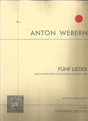 Bild des Verkufers fr Funf Lieder, Op. 4 (Gesang und Klavier) (UE 7395) zum Verkauf von Bookfeathers, LLC