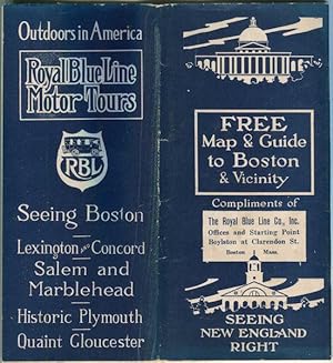 Bild des Verkufers fr Royal Blue Lines Motor Tours; Seeing Boston, Lexington & Concord.Free Map & Guide To Boston & Vicinity . zum Verkauf von Austin's Antiquarian Books