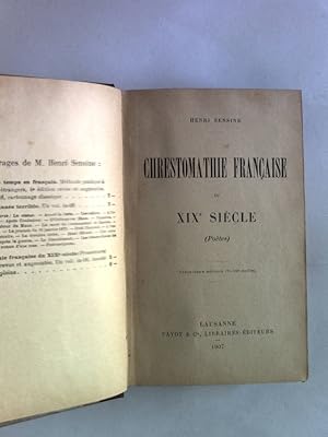 Imagen del vendedor de Chrestomathie francaise du XIXe siecle (Poets). a la venta por Antiquariat Bookfarm
