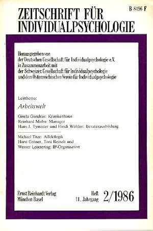 Bild des Verkufers fr Zeitschrift fr Individualpsychologie (ZfIP). 11. Jg., 1986, Heft 2. Herausgeber: "Deutsche Gesellschaft fr Individualpsychologie e. V. " in Zusammenarbeit mit der "Schweizerischen Gesellschaft fr Individualpsychologie" und dem Verein fr Individualpsychologie, Wien". zum Verkauf von Fundus-Online GbR Borkert Schwarz Zerfa