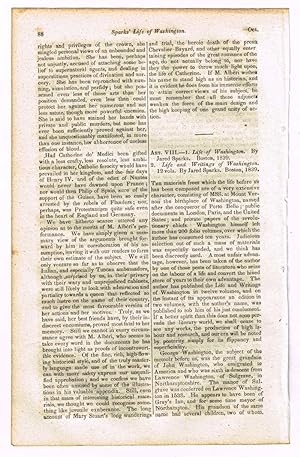 Sparks - Life and Writings of Washington [original single article from The Foreign Quarterly Revi...