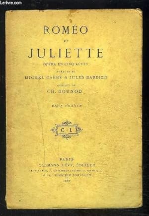 Bild des Verkufers fr ROMEO ET JULIERRE- OPERA EN CINQ ACTES zum Verkauf von Le-Livre