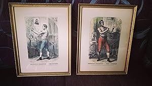 GRABADOS, 1ER CAMPEONATO DEL MUNDO DE BOXEO, TOM SAYERS, JOHN C. HEENAN 1860