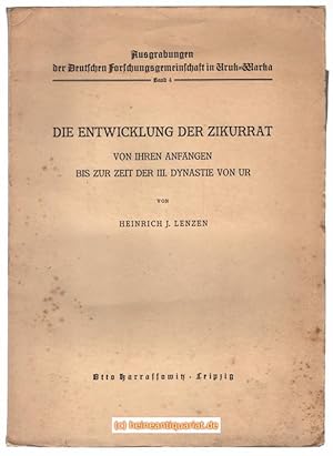 Bild des Verkufers fr Die Entwicklung der Zikurrat. Von ihren Anfngen bis zur Zeit der III. Dynastie von UR. zum Verkauf von Heinrich Heine Antiquariat oHG