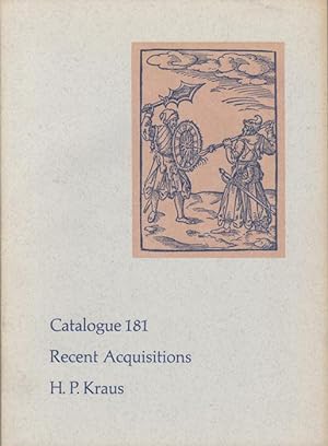 Bild des Verkäufers für Catalogue 181. Recent Acquisitions zum Verkauf von Kaaterskill Books, ABAA/ILAB