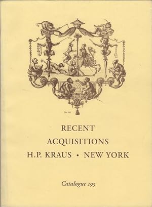 Bild des Verkäufers für Catalogue 195. Recent Acquisitions zum Verkauf von Kaaterskill Books, ABAA/ILAB
