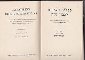 Seller image for Sabbath Eve Services and Hymns Tfilot uzemirot likhvot Shabat for sale by Meir Turner