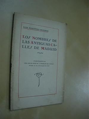 Seller image for LOS NOMBRES DE LAS ANTIGUAS CALLES DE MADRID for sale by LIBRERIA TORMOS