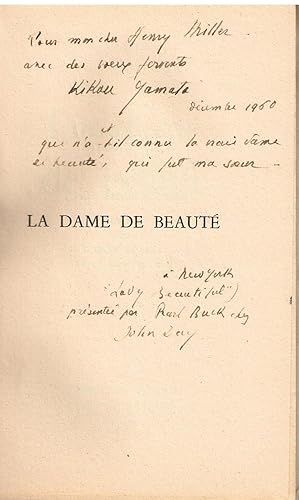 La dame de beauté. Roman. Paris, Librairie Stock 1953. 187(+2)S. - O.-Brosch. (teilweise unaufges...