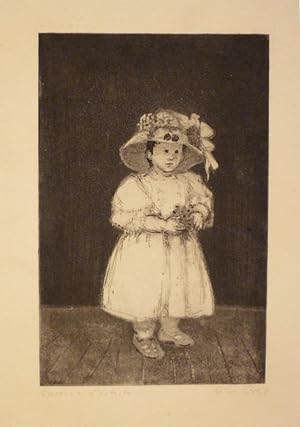 Bild des Verkufers fr Mdchen mit Hut. Aquatinta-Radierung. zum Verkauf von Biblion Antiquariat